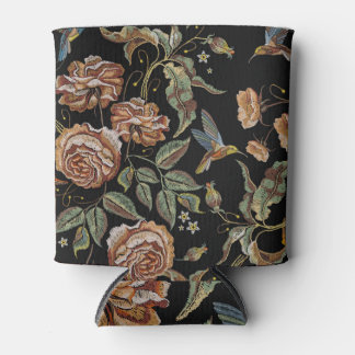 Rafraîchisseur Pour Canette Broderie rose, Style Renaissance.