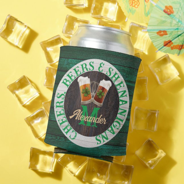 Rafraîchisseur Pour Canette Brown Bois Rustique Cheers Bières Shenanigans (Été in situ)