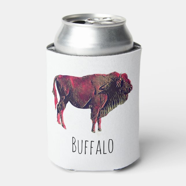 Rafraîchisseur Pour Canette Buffalo Portrait Design pour bison ou animal sauva (Can devant)