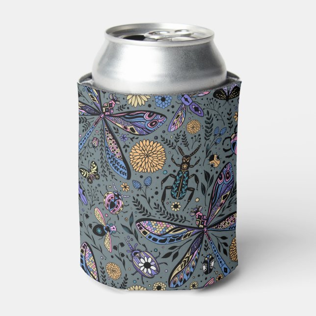 Rafraîchisseur Pour Canette Bugs de Doodle sur le gris de latte (Can devant)
