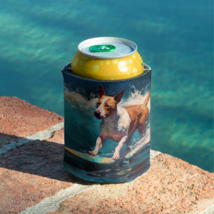 Rafraîchisseur Pour Canette Bull Terrier Plage Surf Peinture