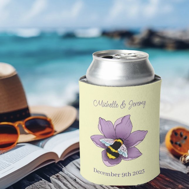 Rafraîchisseur Pour Canette Bumblebebebe Lavender Flower Jaune Mariage (Créateur téléchargé)