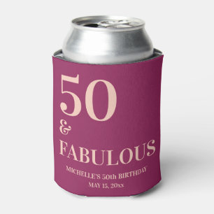 Rafraîchisseur Pour Canette Burgundy Rose Fête d'anniversaire 50 ans et Fabule