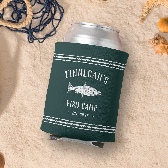 Rafraîchisseur Pour Canette Cabine de pêche rustique Hunter Green Personnalisé (Créateur téléchargé)