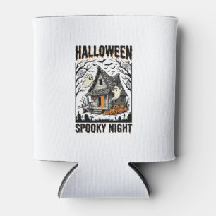 Rafraîchisseur Pour Canette Cabine effrayante d'Halloween Art vintage de nuit