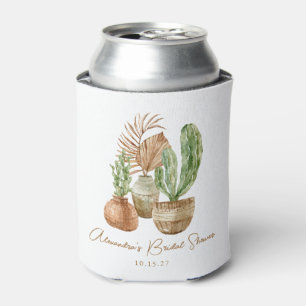 Rafraîchisseur Pour Canette Cactus à l'aquarelle Boho Plante de Pampas Baby Sh