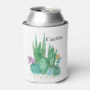 Rafraîchisseur Pour Canette Cactus aquarelle cactus fleurs floral désert illu