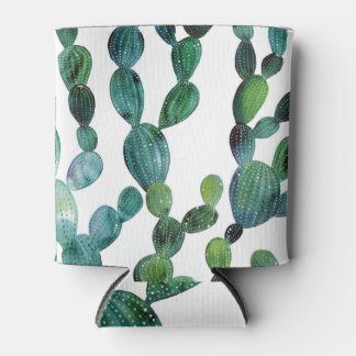 Rafraîchisseur Pour Canette Cactus Craze : Tendance de l'aquarelle tropicale