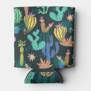 Rafraîchisseur Pour Canette Cactus dessiné à la main : sans couture scandinave
