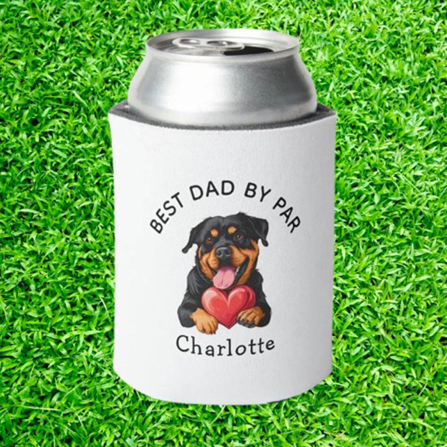 Rafraîchisseur Pour Canette Cadeau Cœur Rouge Rottweiler  (Delight Rottweiler lovers with heartfelt golf gifts that celebrate their favorite breed)