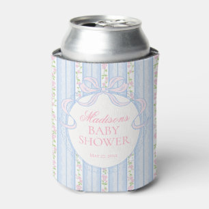 Rafraîchisseur Pour Canette Cadeau de Baby Shower Fleurie Fantaisie Vintage Bl