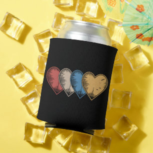 Rafraîchisseur Pour Canette Cadeau de la Saint-Valentin rétro cool à cœurs vin