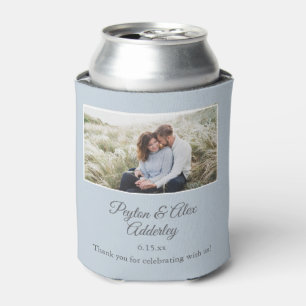 Rafraîchisseur Pour Canette Cadeau de mariage bleu Photo de couple, Noms peuve