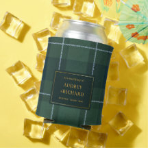 Cadeau de mariage Tartan Polo Vert Foncé Vintage