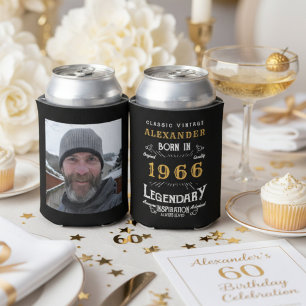 Rafraîchisseur Pour Canette Cadeau personnalisé de 60e anniversaire avec photo