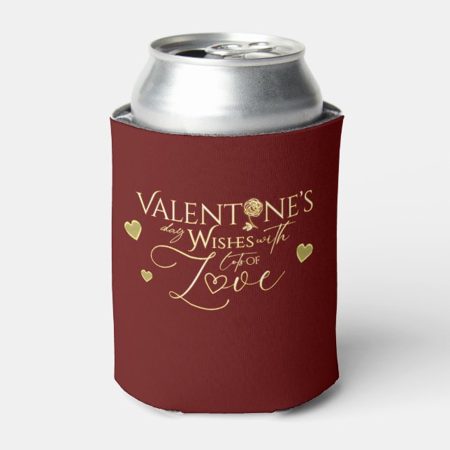 Rafraîchisseur Pour Canette Cadeaux de la Saint-Valentin rouges (Can devant)