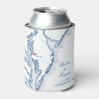 Cambridge MD Map Élégant Bleu Mariage Faveur Boire