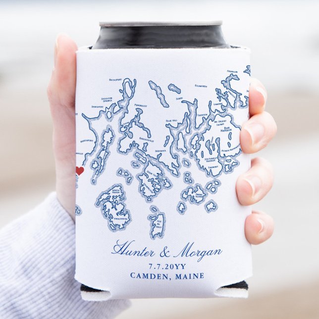 Rafraîchisseur Pour Canette Camden Maine Mariage Favor Détenteur De Boissons (Camden Maine can coozie wedding favor)