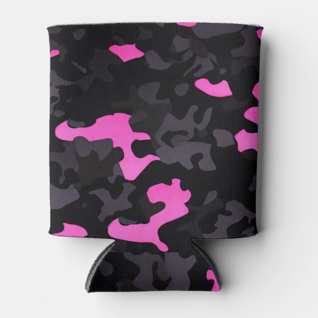 Rafraîchisseur Pour Canette Camouflage rose et noir (Devant)
