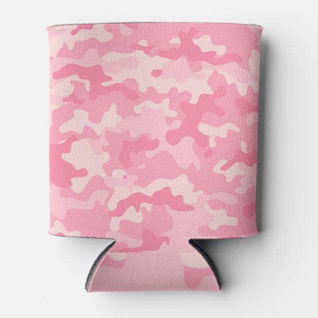 Rafraîchisseur Pour Canette Camouflage rose : texture fillette sans soudure. (Devant)
