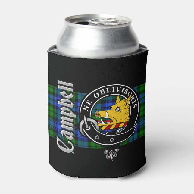 Rafraîchisseur Pour Canette Campbell Clan Badge & Tartan (Can devant)