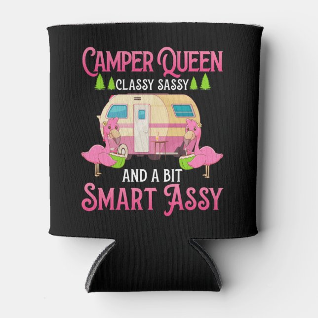 Rafraîchisseur Pour Canette Camper Queen Classy Sassy Smart Drôle Femmes Fille (Devant)