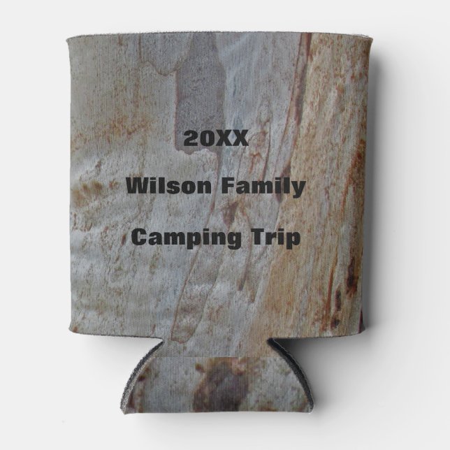 Rafraîchisseur Pour Canette Camping familial Trip Tree Trunk Motif Rustic (Devant)