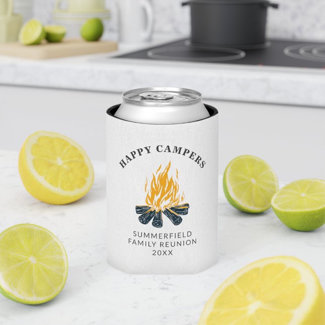 Rafraîchisseur Pour Canette Camping Happy Campers Vacances Famille Voyage Pers (Créateur téléchargé)