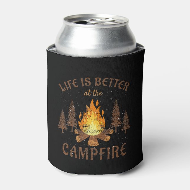 Rafraîchisseur Pour Canette Camping - La Vie Est Meilleure Par Le Feu De Campa (Can devant)