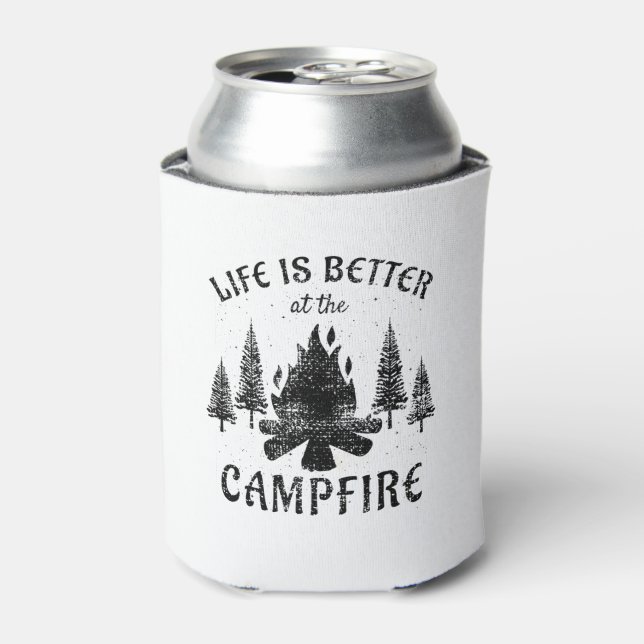 Rafraîchisseur Pour Canette Camping - La Vie Est Meilleure Par Le Feu De Campa (Can devant)