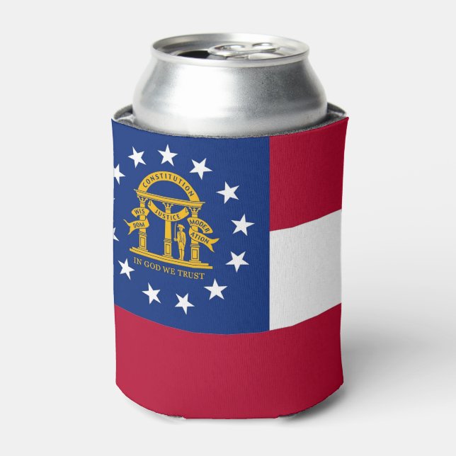 Rafraîchisseur Pour Canette Can Cooler avec le drapeau de Georgia State, USA. (Can devant)