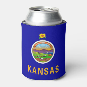 Rafraîchisseur Pour Canette Can Cooler avec le drapeau de Kansas State, USA.