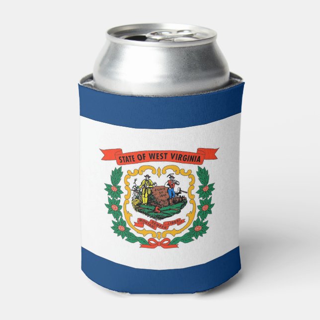 Rafraîchisseur Pour Canette Can Cooler avec le drapeau de West Virginia State, (Can devant)