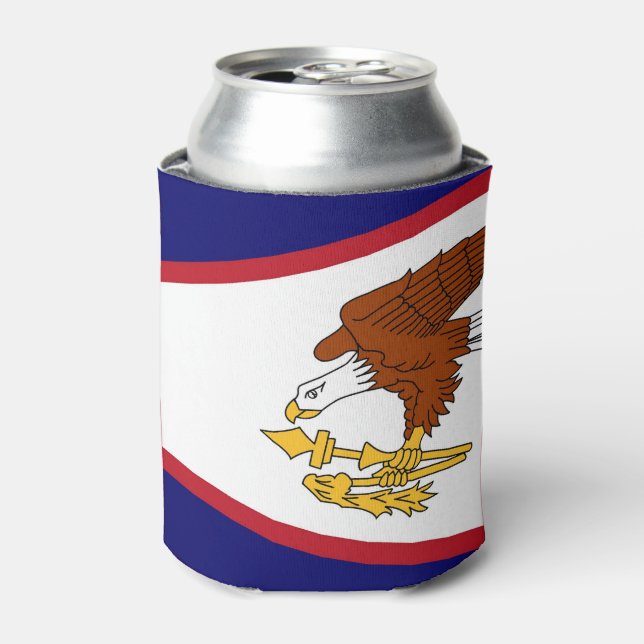Rafraîchisseur Pour Canette Can Cooler avec le drapeau des Samoa américaines,  (Can devant)