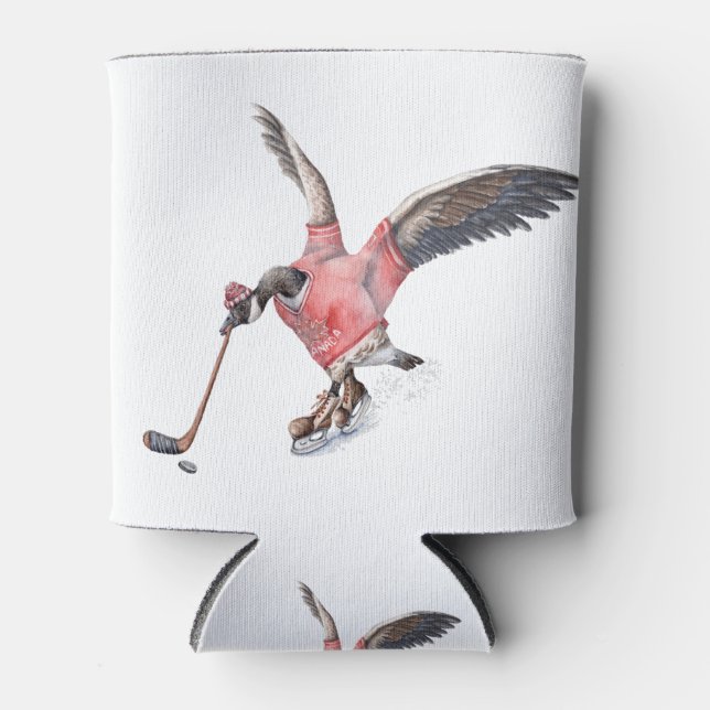 Rafraîchisseur Pour Canette Canada Goose Jouer au hockey (Devant)