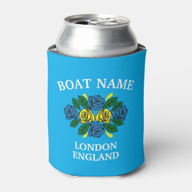 Rafraîchisseur Pour Canette Canal Narrowboat Blue Roses Boat Name (Can devant)