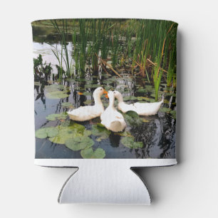 Rafraîchisseur Pour Canette Canards blancs, caleçons, cattails, lac