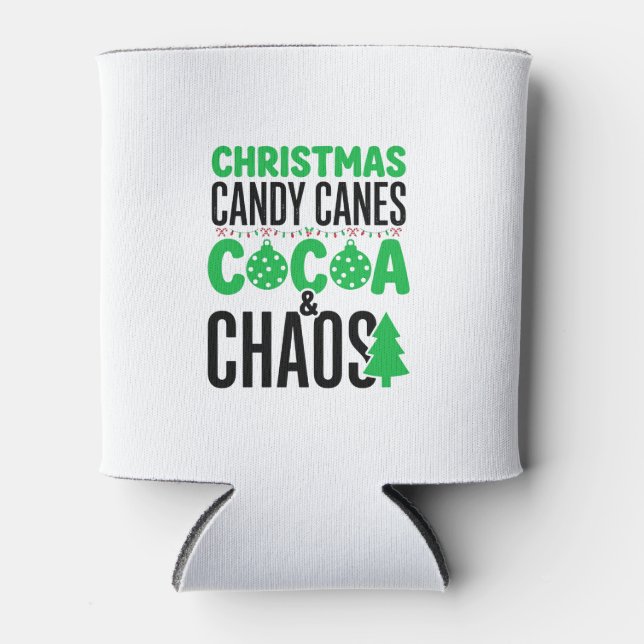 Rafraîchisseur Pour Canette Canne de Noël au Cacao Chaos Design (Devant)