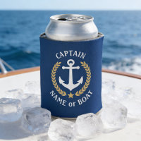 Capitaine Nom de votre bateau Ancre Or Laurier Mar