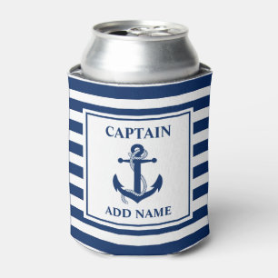 Rafraîchisseur Pour Canette Capitaine rayé Name de corde nautique d'Ancre