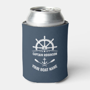 Rafraîchisseur Pour Canette Capitaine Votre Nom De Bateau Ancre Nautique Oars