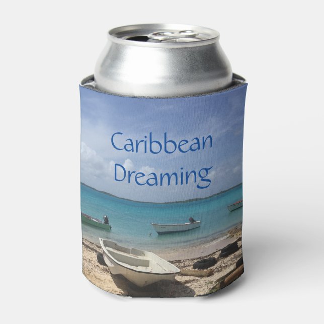 Rafraîchisseur Pour Canette Caraïbes Dream Bonaire Bateaux de pêche Océan (Can devant)