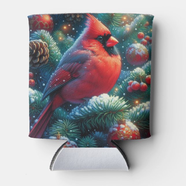 Rafraîchisseur Pour Canette Cardinal de Noël/hiver (Devant)