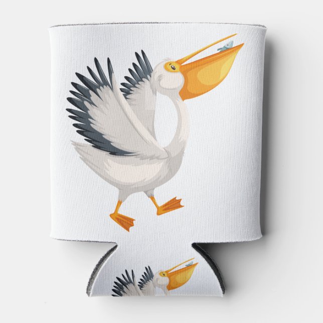 Rafraîchisseur Pour Canette Caricature de pélican mignon (Devant)