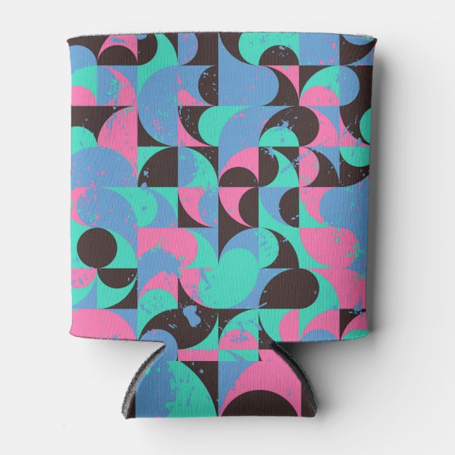 Rafraîchisseur Pour Canette Carreaux vintages Neon Rose Green (Devant)