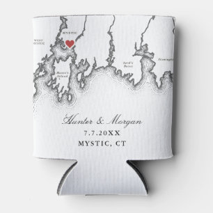 Rafraîchisseur Pour Canette Carte CT Mystique Élégant Noir Blanc Mariage Favor