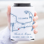 Rafraîchisseur Pour Canette Carte de Cape Cod Mariage Favor Porteur de boisson<br><div class="desc">Se marier sur Cape Cod ? Ces Cape Cod personnalisés peuvent refroidir sont la faveur de mariage parfaite pour vos invités afin qu'ils puissent siroter une boisson fraîche et penser à des pensées heureuses de votre mariage toute l'année. Des brises d'été douces, des palourdes vapeur aux homards, des feux d'artifice...</div>
