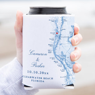 Rafraîchisseur Pour Canette Carte de Clearwater Beach FL Cadeau de mariage Boi