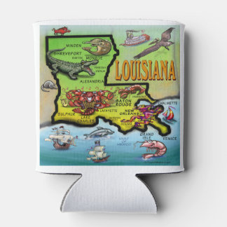 Rafraîchisseur Pour Canette Carte de dessin sur la Louisiane