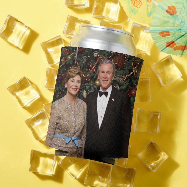 Rafraîchisseur Pour Canette Carte de Noël du président américain George Bush (Été in situ)